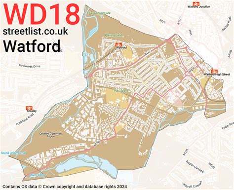 wd18 postcode|wd18 street map.